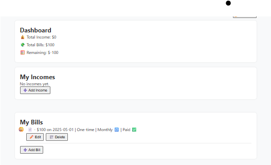 Bill Tracker Screenshot